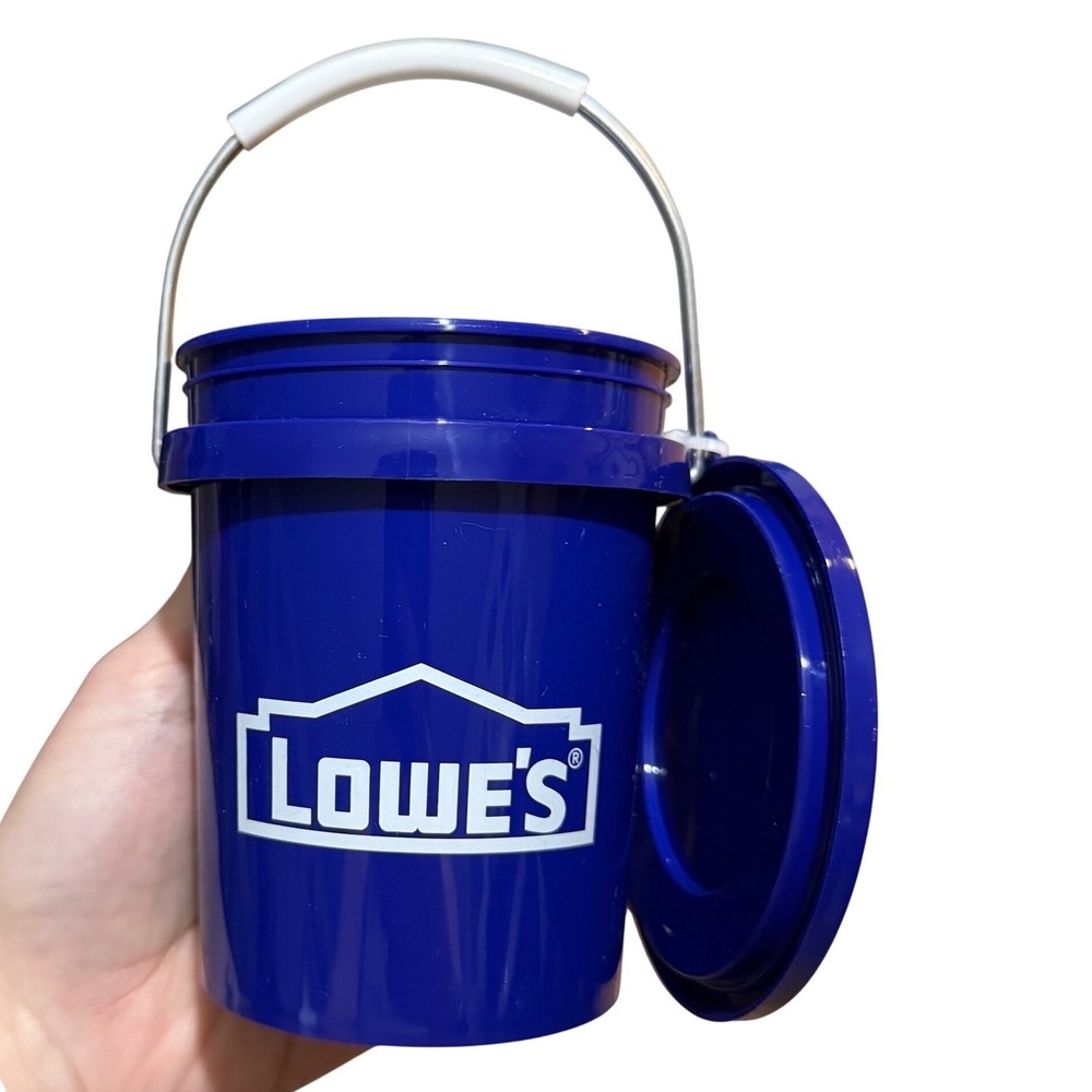 Lowe's‎ Mini Bucket 0.4 Quart BPA Free Food Grade Polypropylene Blue With Lid
